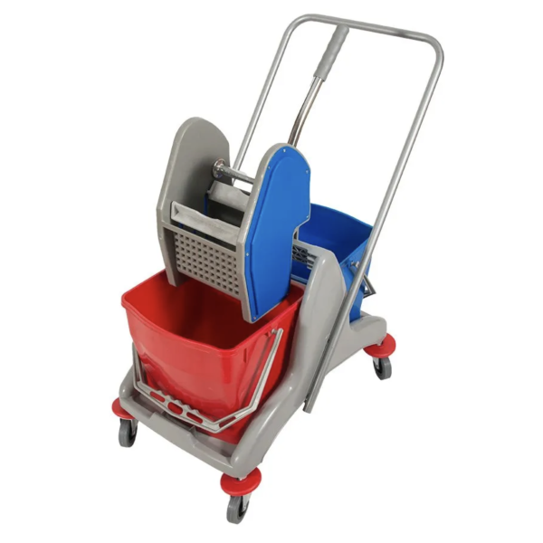 Уборочная тележка двухведерная с корзиной 2*18л ChaoBao B-045