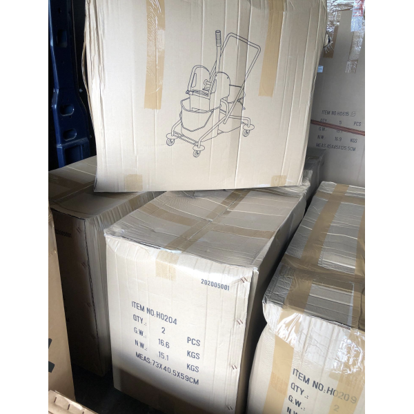 Уборочная тележка двухведерная 2*23л NewMade H0204