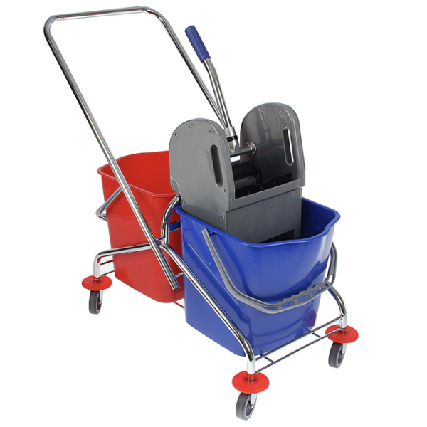 Уборочная тележка двухведерная 2*23л NewMade H0204