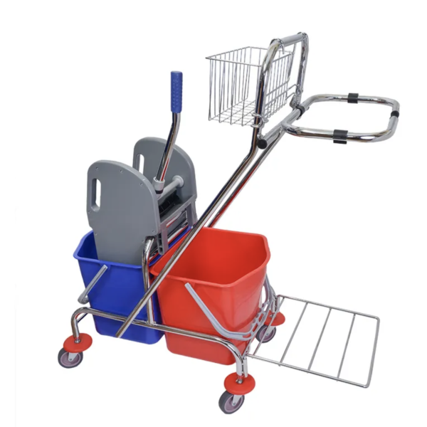 Уборочная тележка двухведерная 2*17л NewMade H0209