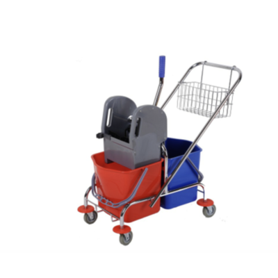 Уборочная тележка двухведерная 2*17л NewMade H0213