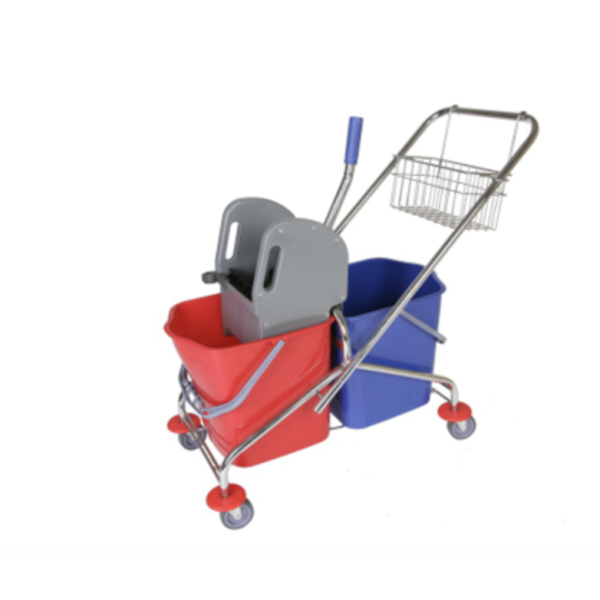 Уборочная тележка двухведерная 2*23л NewMade H0214