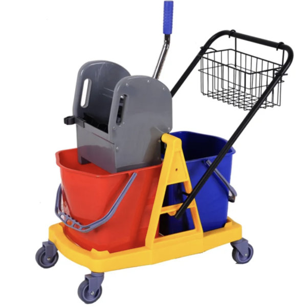 Уборочная тележка двухведерная 2*17л NewMade H0216