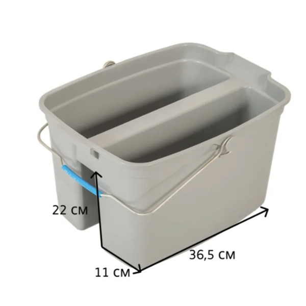 Ведро двойное пластиковое для мытья окон 18л Klimi B-041