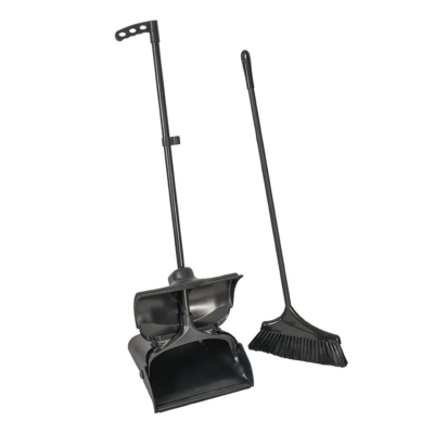 Совок-ловушка на колесах с крышкой + щетка мягкая с длинным ворсом C-019C/C-022