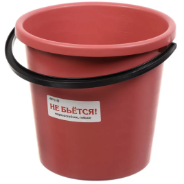 Ведро пластиковое ударопрочное круглое 1х10 л "Зима"