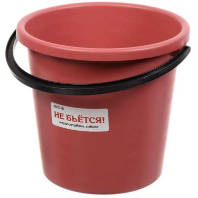 Ведро пластиковое ударопрочное круглое 1х10 л "Зима"