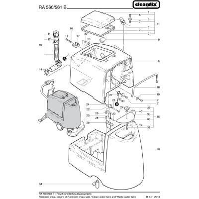 Шланг для слива грязной воды для Cleanfix RA 561B ,701B