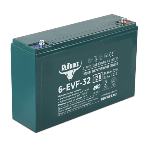 Аккумулятор тяговый Rutrike 6-EVF-32 (12V32A/H C3)