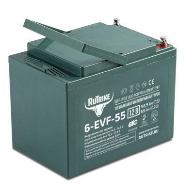 Аккумулятор тяговый Rutrike 6-EVF-55 (12V55A/H C3)