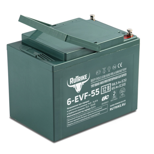 Аккумулятор тяговый Rutrike 6-EVF-55 (12V55A/H C3) Аккумулятор тяговый Rutrike 6-EVF-55 (12V55A/H C3)