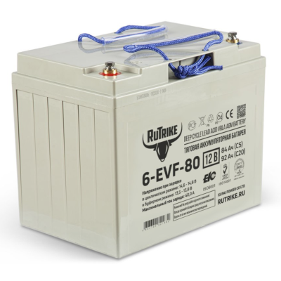 Аккумулятор тяговый Rutrike 6-EVF-80 (12V80A/H C3)