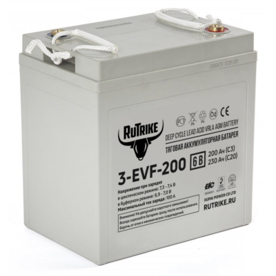 Аккумулятор тяговый Rutrike 3-EVF-200 (6V200A/H C3)