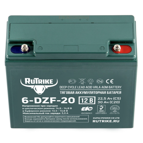 Аккумулятор тяговый Rutrike 6-DZF-20 (12V21A/H C3) Аккумулятор тяговый Rutrike 6-DZF-20 (12V21A/H C3)