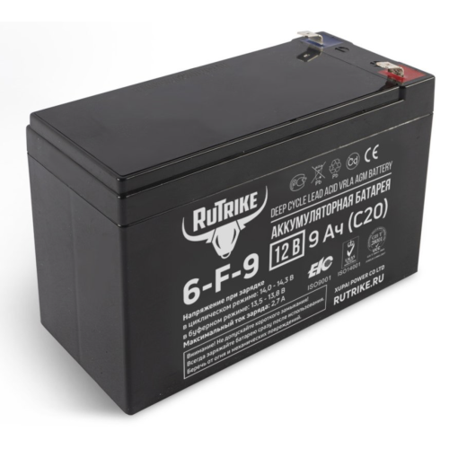 Аккумуляторная батарея Rutrike 6-F-9 (12V9A/H C20) Аккумуляторная батарея Rutrike 6-F-9 (12V9A/H C20)
