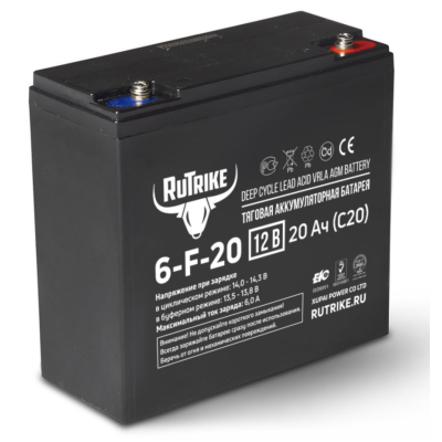 Аккумуляторная батарея Rutrike 6-F-20 (12V20A/H C20)