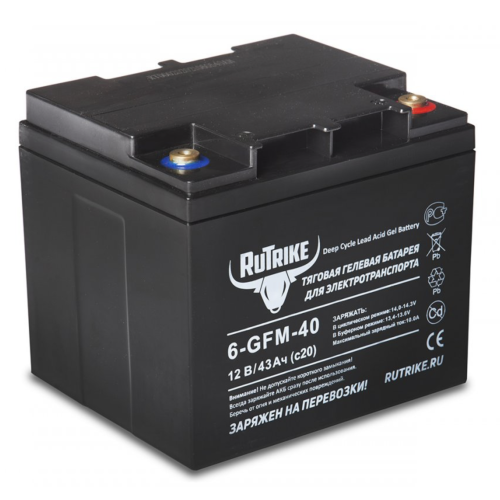 Аккумуляторная батарея Rutrike 6-GFM-40 (12V43A/H C20)