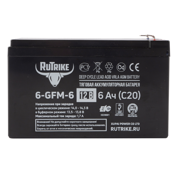 Аккумуляторная батарея Rutrike 6-GFM-6 (12V6A/H C20)