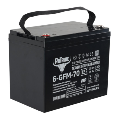 Аккумуляторная батарея Rutrike 6-GFM-70 (12V75A/H C20)