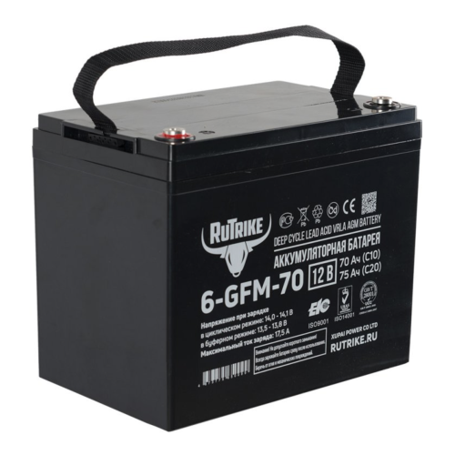 Аккумуляторная батарея Rutrike 6-GFM-70 (12V75A/H C20)