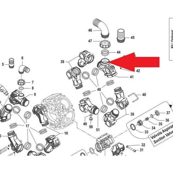 Всасывающий корпус насоса BPS300 (замена арт.3212004600B)
