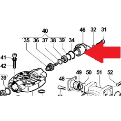 Крышка 2 клапана насоса APS 101/121-145 (1х3)