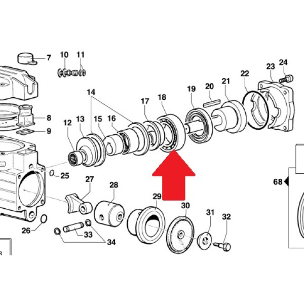 Подшипник шариковый 45х75х16 насоса MP (1х2)