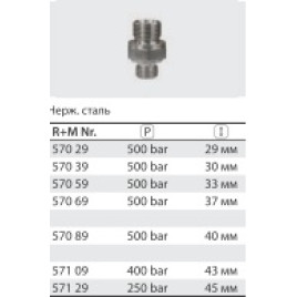 Переходник штуцер 3/4"; штуцер 1" (нерж); 250 бар