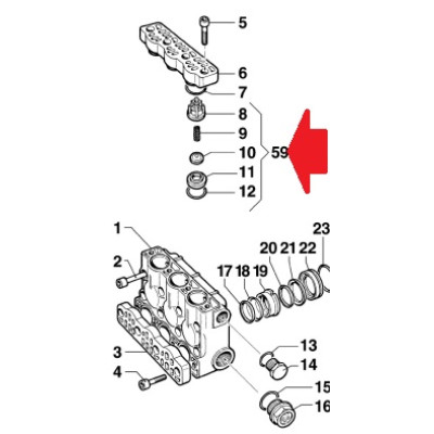 Клапан в сборе насоса YA 65/75; YA 130/150