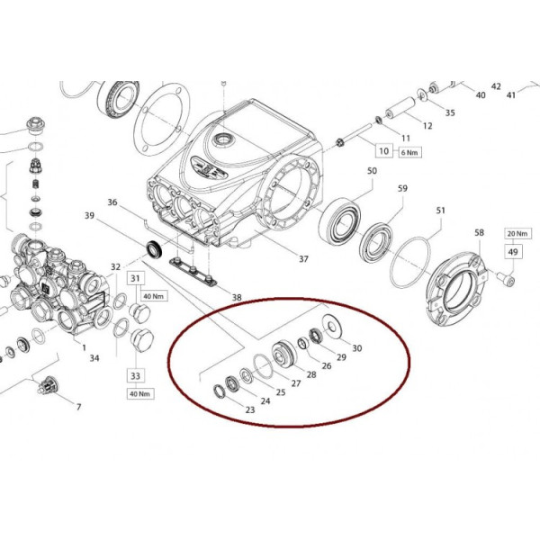 Ремкомплект KIT 290 поршня D 20мм для помпы E3B2515