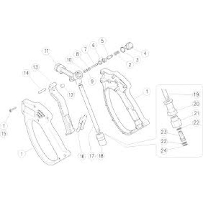 Ремкомплект курка распылительного RL 26 с дренажом
