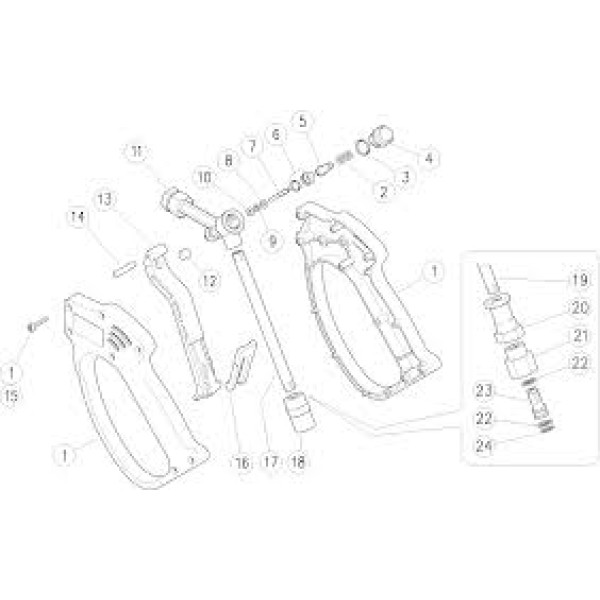 Ремкомплект курка распылительного RL 26 с дренажом