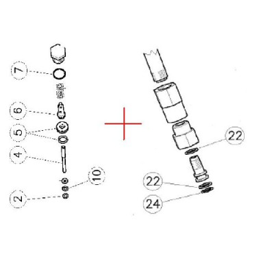 Ремкомплект курка распылительного RL 30 с дренажом