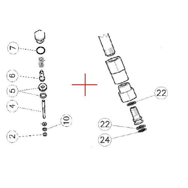 Ремкомплект курка распылительного RL 30 с дренажом