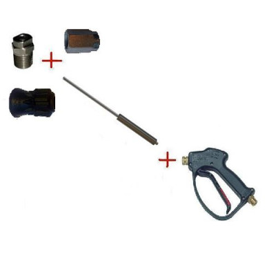 Распылительный пистолет в сборе с форсункой курок RL 26 М22х1,5ш  500 мм. нерж.(Прямое)