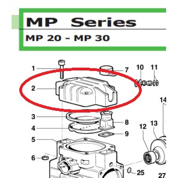 Крышка насоса MP20