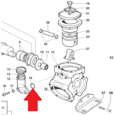 Кольцо 2,5X25 насоса BP105/110/125/130