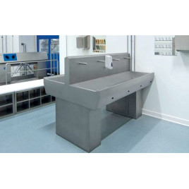 Раковина EWG-5K-D напольная на 10 постов с механическим включением, нерж. сталь, двусторонняя 