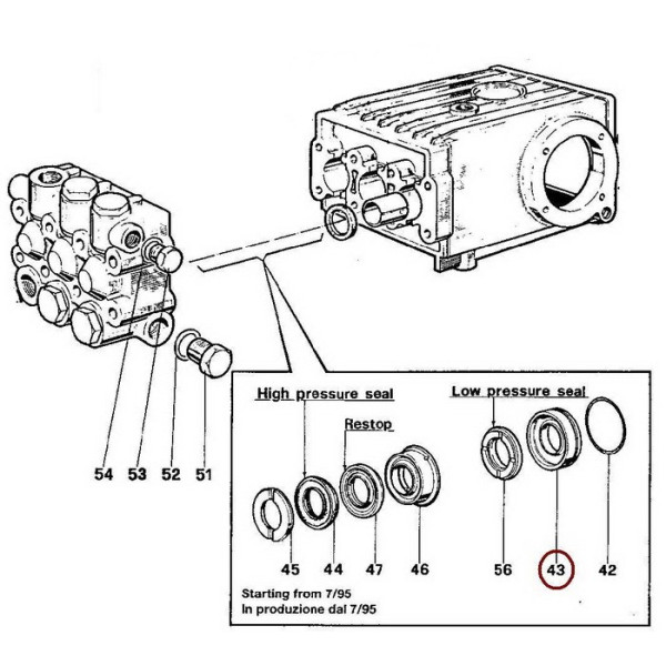 Манжет (втулка) поршня для помпы WS102, WS151 Royal Press