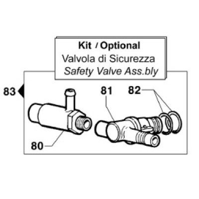 Предохранительный клапан 20 бар 100 л/мин всборе (KIT83) насоса BP105-125