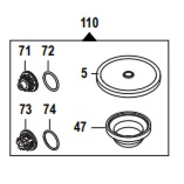 Ремкомплект насоса серии IDS 1201/1401: мембрана NBR (KIT110)