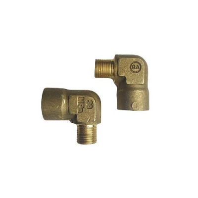 Переходник угловой 90 град. гайка 1/4"; штуцер 1/4" 