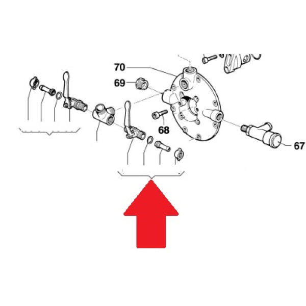 Кран в сборе (правый) насоса APS, IDS
