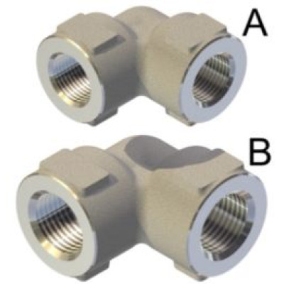Переходник угловой 1/2 Bsp (г) 1/2 Bsp (г) нерж. 600 бар