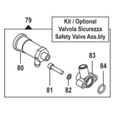 Предохранительный клапан 3/4"; 40 бар; 100 л/мин всборе (KIT79) насоса APS31/41