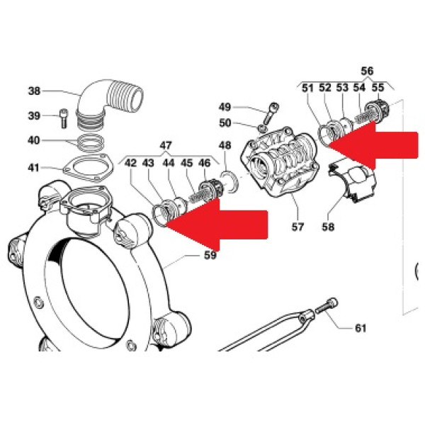 Кольцо клапана Ø6х37х49 насоса BP 281/291HS