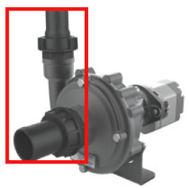 Патрубок насоса C610; вх.2"-вых. ёлочка d50 с упл.кольцами и гайкой