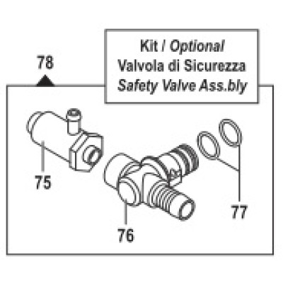Предохранительный клапан 20 бар 100 л/мин всборе (KIT78) насоса BP60