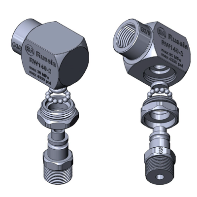 Поворотное устройство 90 гр. угловое на подшипниках (нерж); 3/8"г-3/8"ш 