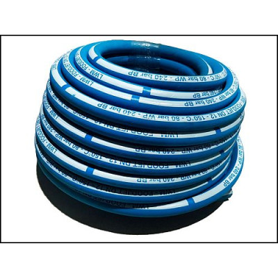 Шланг синий обрезиненный для пищевой промышленности DN12, 80 бар, 150 °C, Foodjet 